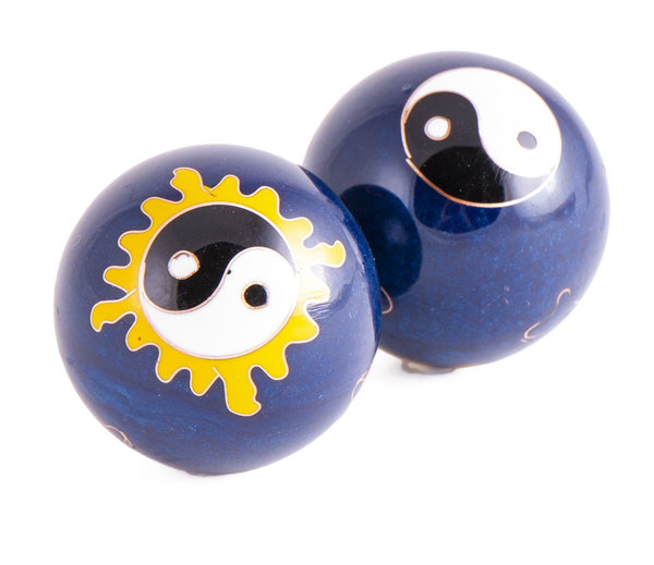 Qi-Gong Kugeln Sonne und Mond blau
