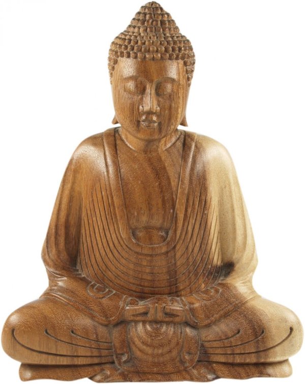 Holzbuddha mit Dhyana Mudra 27cm