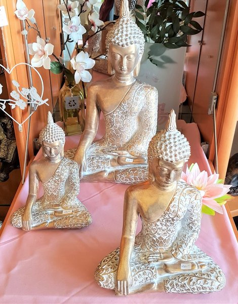 Goldener Lotus Buddha in 3 Größen