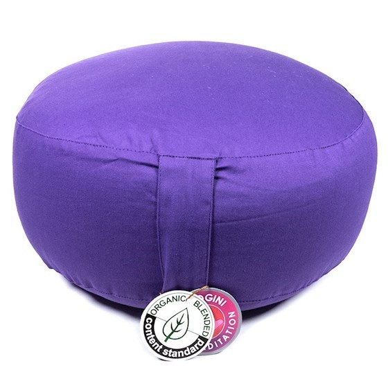 Meditationskissen rund Bio-Baumwolle violett