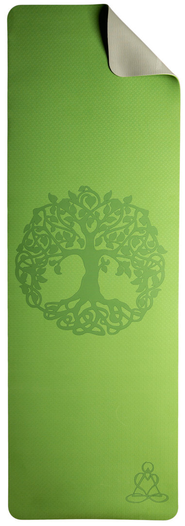 Yogamatte Weltenbaum hellgrün